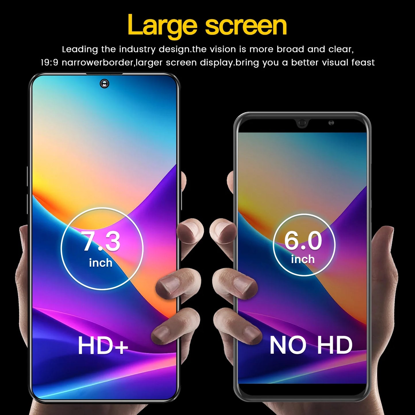 I16 Pro Max 7.3" HD 5G Smartphone | Global Android 14 Mobile Phone with Dual SIM, 8000mAh Battery, Unlocked 4G/5G Cellphone - FitZone360
