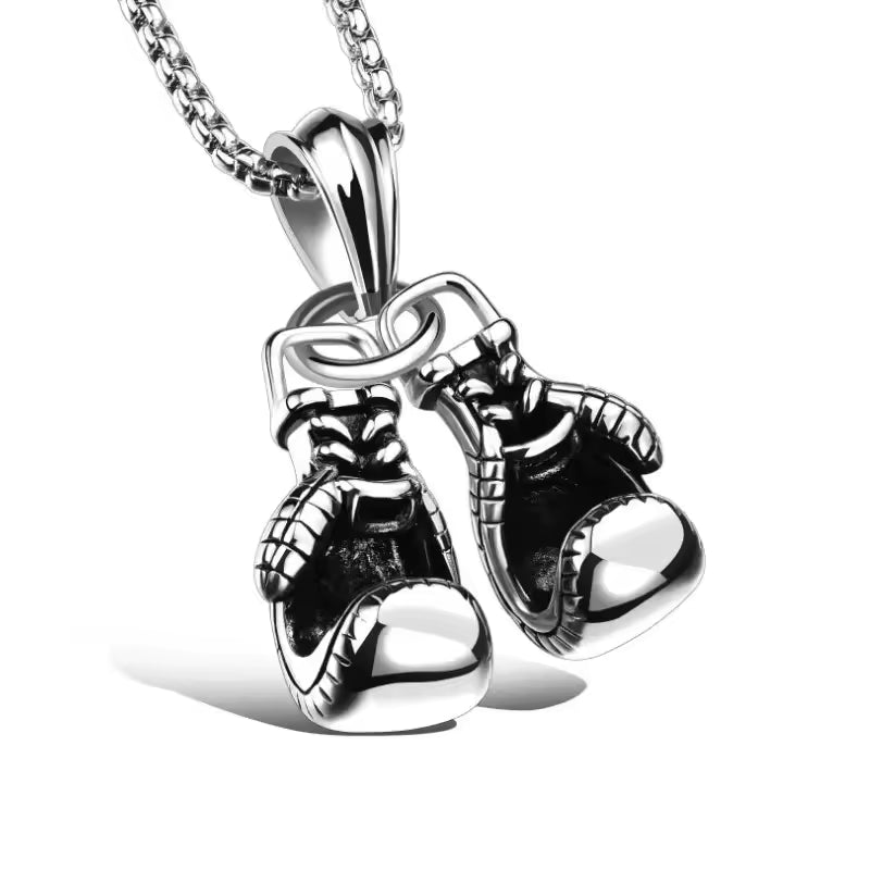 Vintage Boxing Gloves | Titanium Gold Plated Necklace - FitZone360