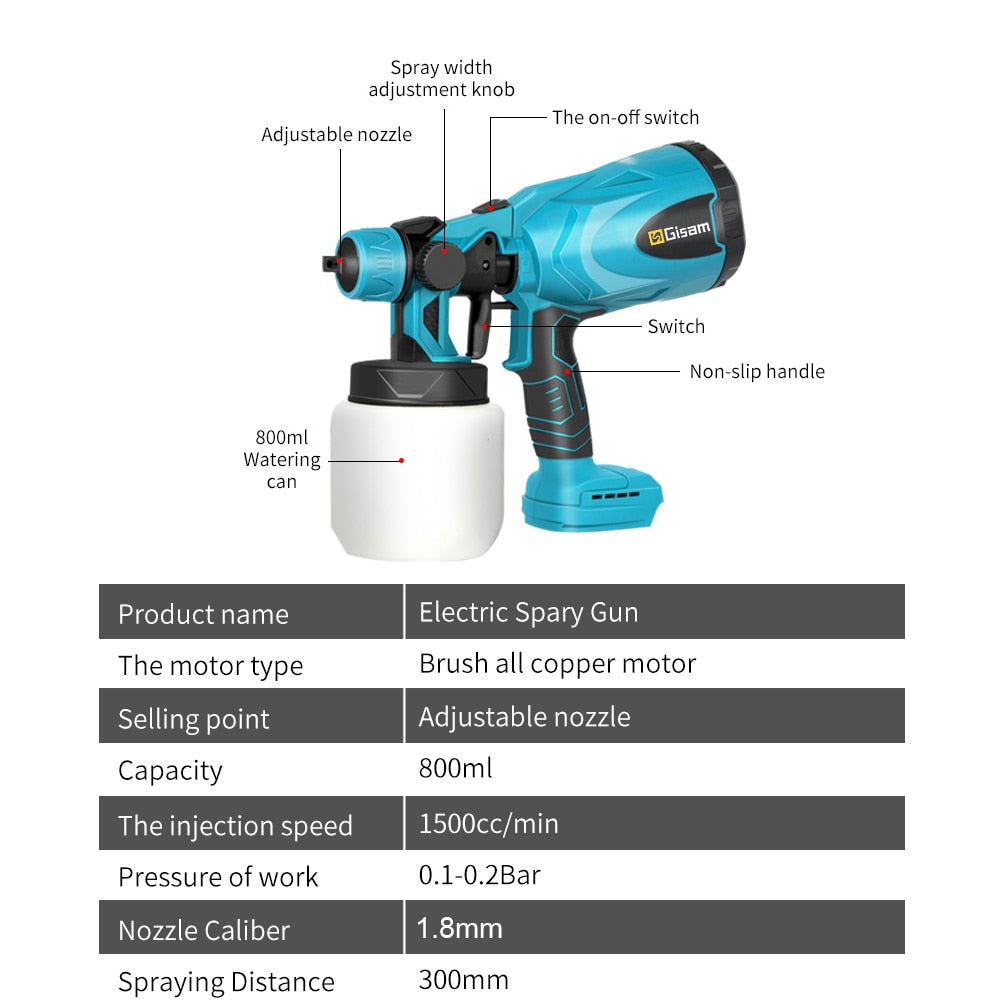 Y 18V Battery! Cordless Electric Spray Gun - FitZone360