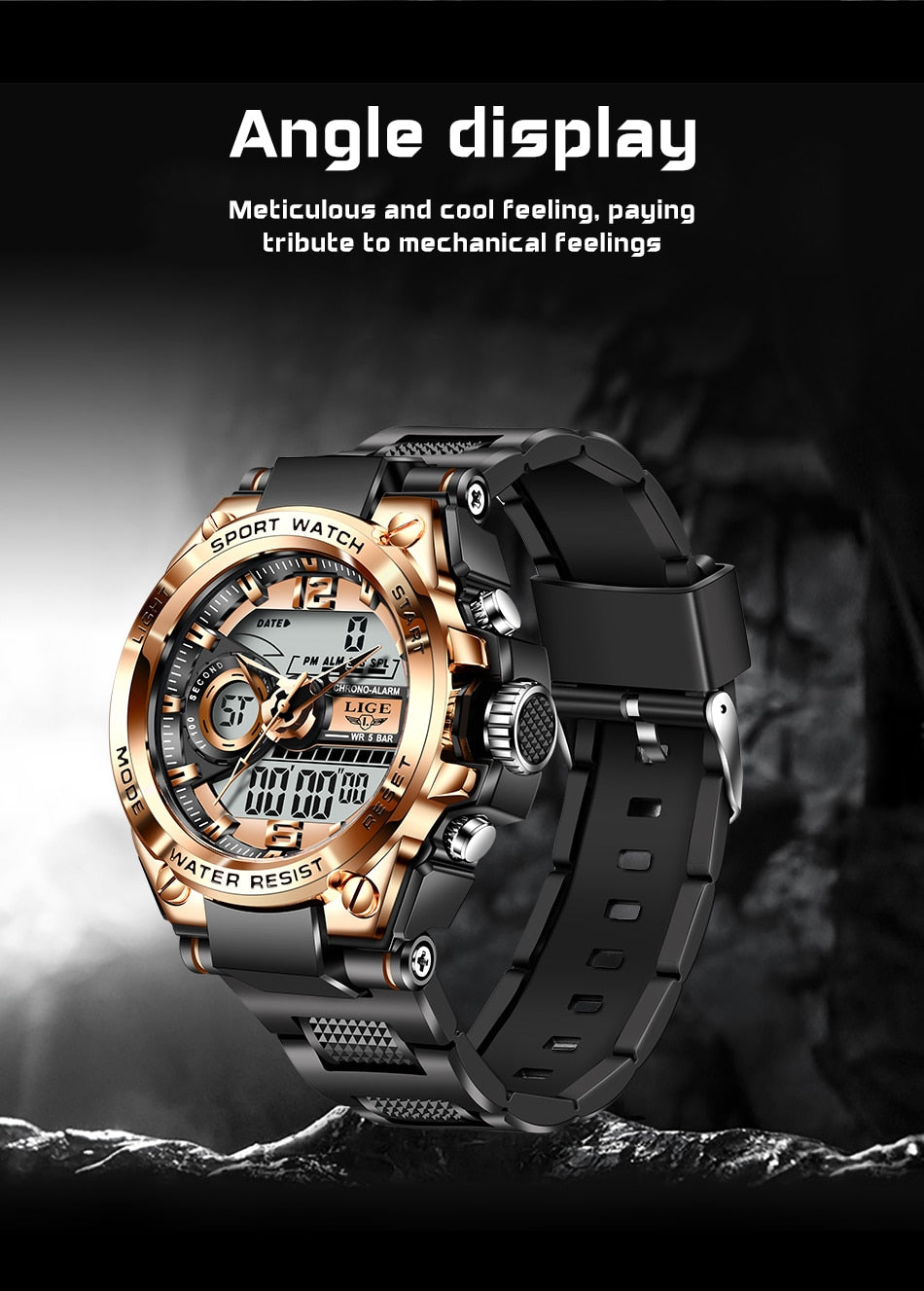 Men's and Women's Sports Watch 50m Waterproof LED Quartz Clock - FitZone360