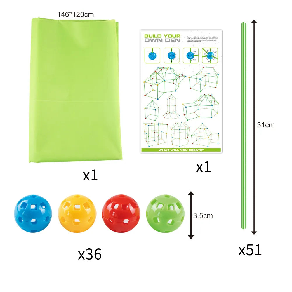 Ultimate Kids Fort Building Kit: Construction Fortress - FitZone360
