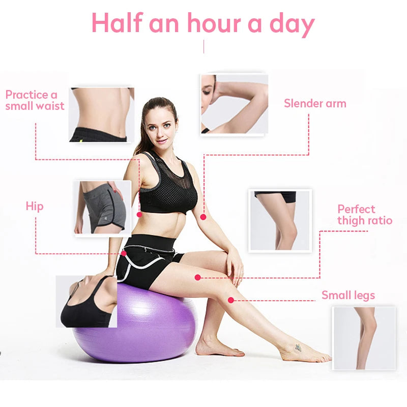 PVC Yoga & Exercise Ball | Anti-Burst Balance Ball for Home Gym & Pilates (45cm–85cm) - FitZone360