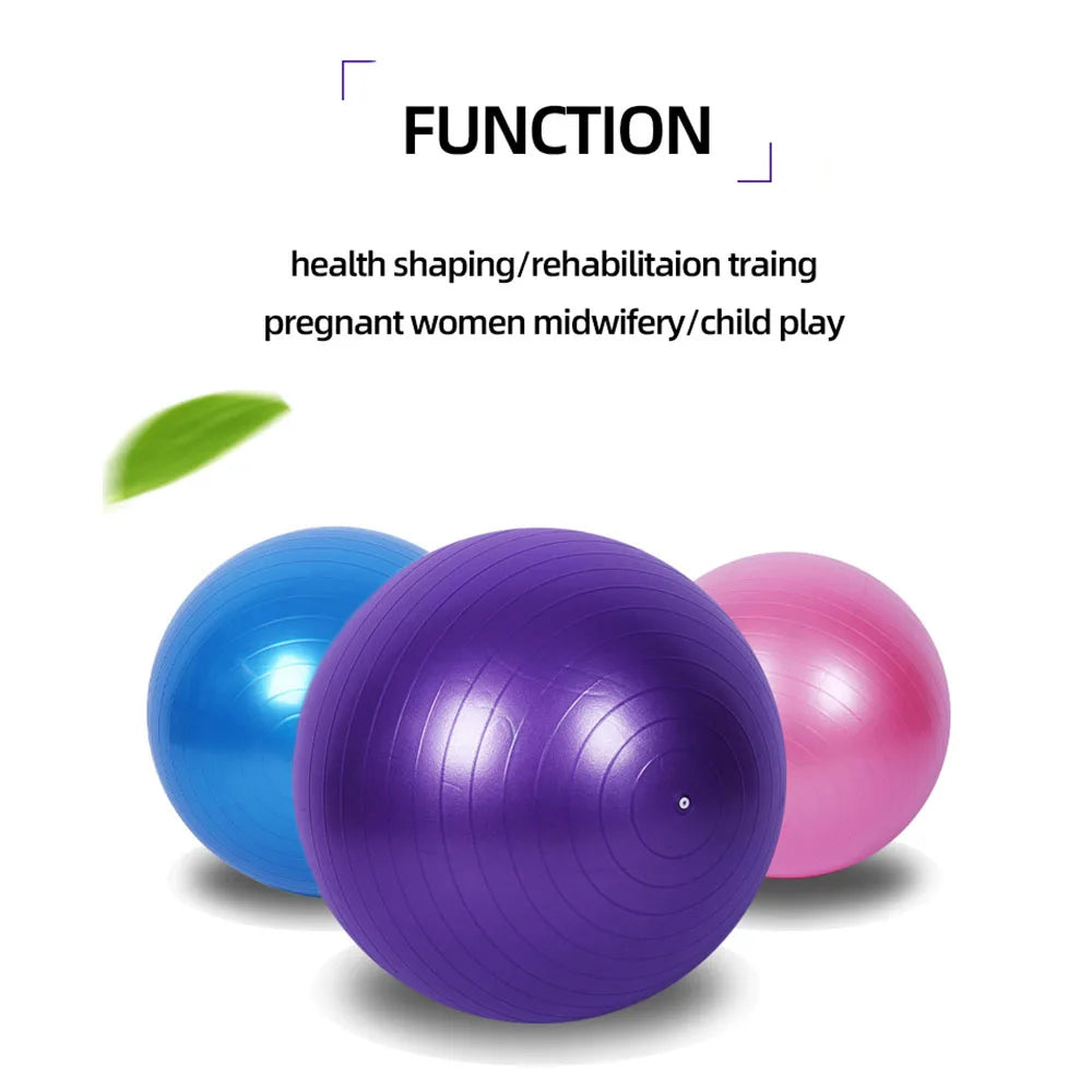 PVC Yoga & Exercise Ball | Anti-Burst Balance Ball for Home Gym & Pilates (45cm–85cm) - FitZone360