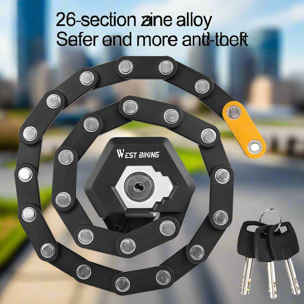 Ultimate Lock | Mountain Bicycle Electric Bike Anti-Theft Folding Chain Key Lock - FitZone360