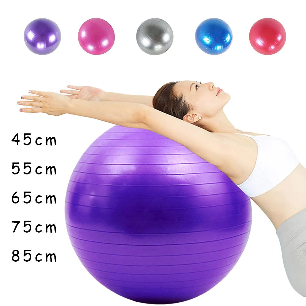 PVC Yoga & Exercise Ball | Anti-Burst Balance Ball for Home Gym & Pilates (45cm–85cm) - FitZone360