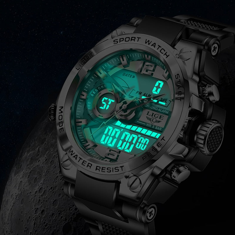 Men's and Women's Sports Watch 50m Waterproof LED Quartz Clock - FitZone360