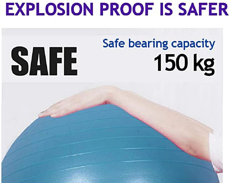 PVC Yoga & Exercise Ball | Anti-Burst Balance Ball for Home Gym & Pilates (45cm–85cm) - FitZone360
