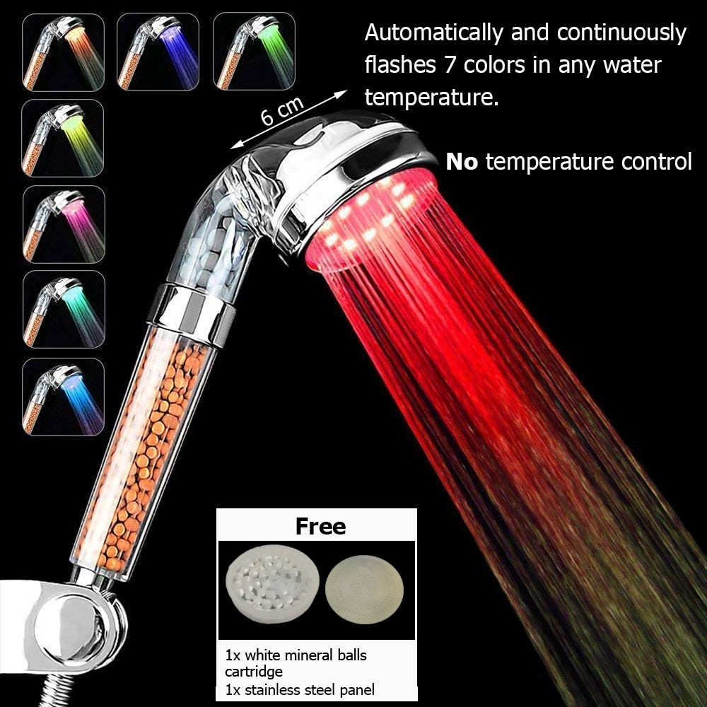 LED Mineral Spa Shower Head | Eco-Friendly, Water-Saving & Spa-Like Experience 🌈🚿 - FitZone360