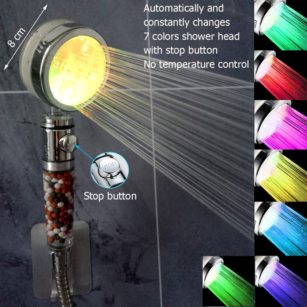 LED Mineral Spa Shower Head | Eco-Friendly, Water-Saving & Spa-Like Experience 🌈🚿 - FitZone360