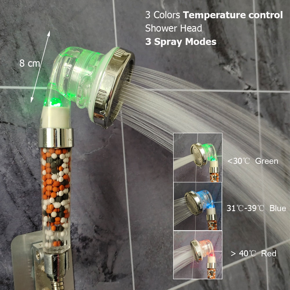 LED Mineral Spa Shower Head | Eco-Friendly, Water-Saving & Spa-Like Experience 🌈🚿 - FitZone360