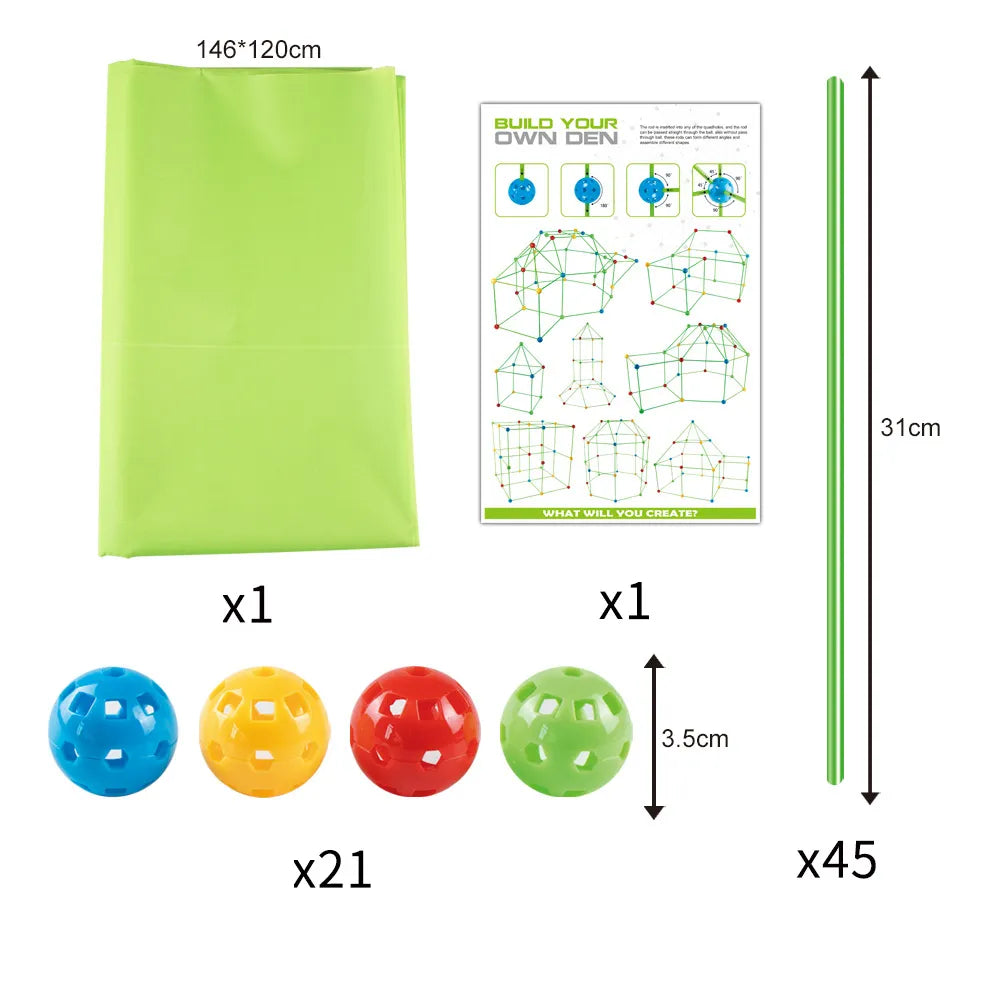 Ultimate Kids Fort Building Kit: Construction Fortress - FitZone360