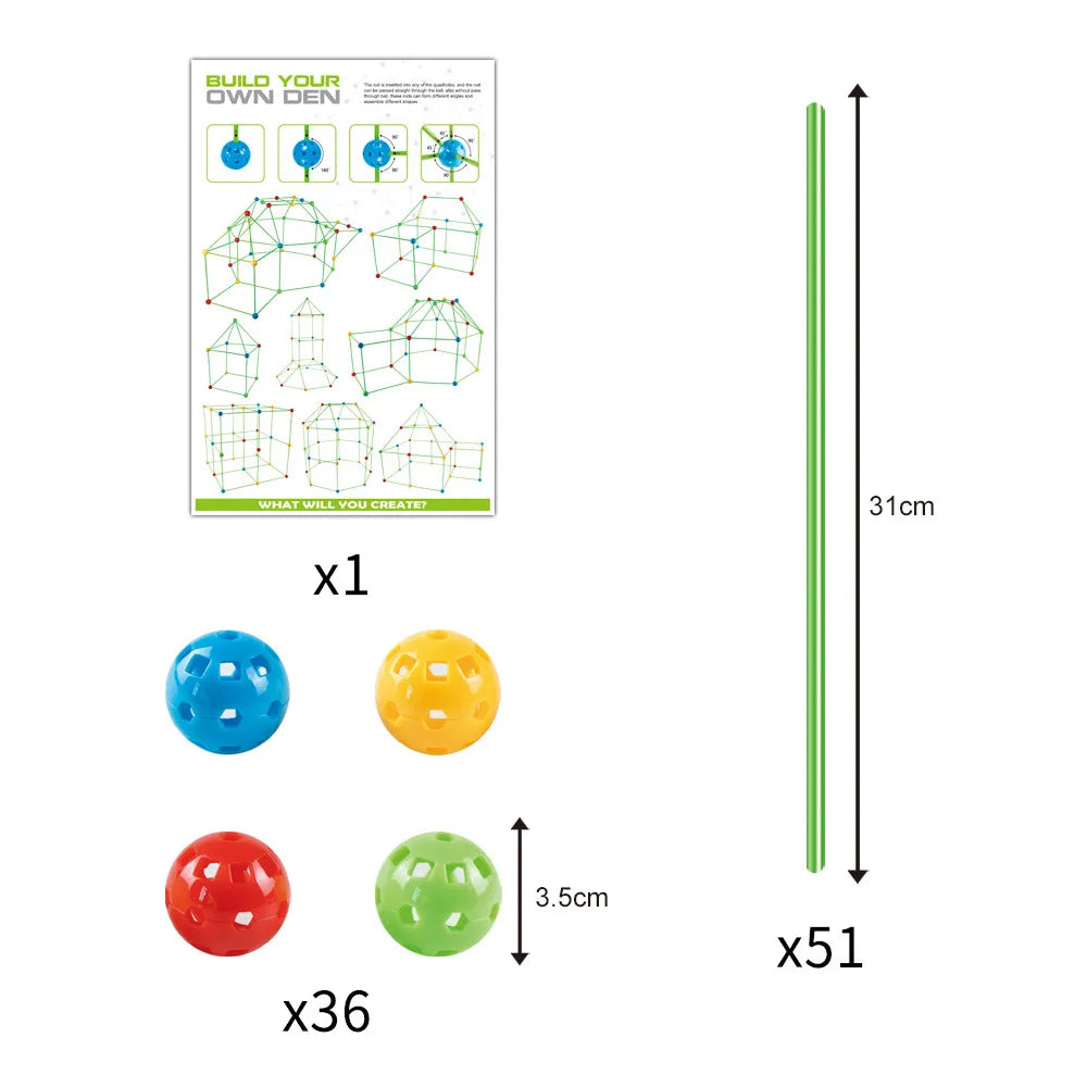 Ultimate Kids Fort Building Kit: Construction Fortress - FitZone360
