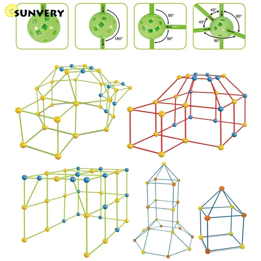 Ultimate Kids Fort Building Kit: Construction Fortress - FitZone360