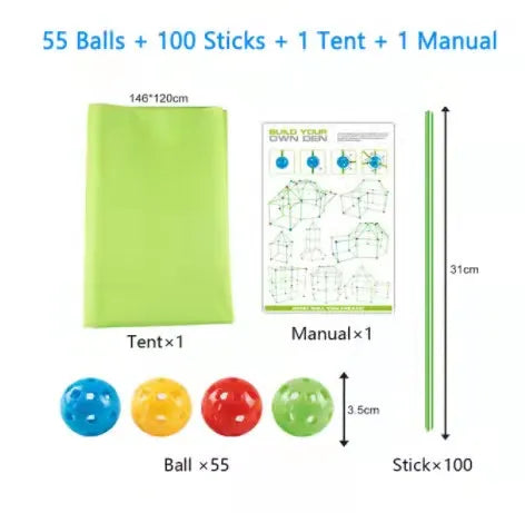 Ultimate Kids Fort Building Kit: Construction Fortress - FitZone360