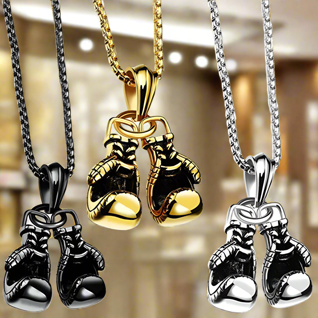 Vintage Boxing Gloves Titanium Necklace - FitZone360