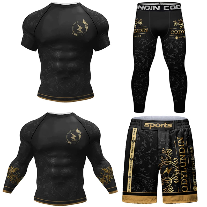 Men’s MMA & BJJ Training Set | Rashguard + Shorts for Jiu Jitsu - FitZone360
