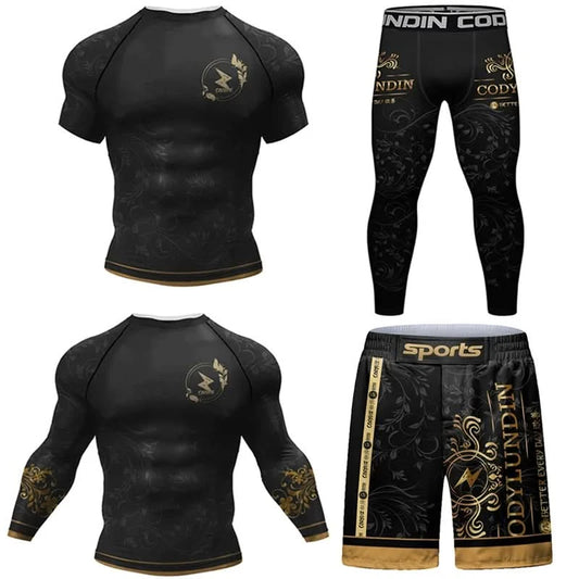 MMA & BJJ Training Set | Rash Guard Tops | Shorts for Jiu Jitsu - FitZone360