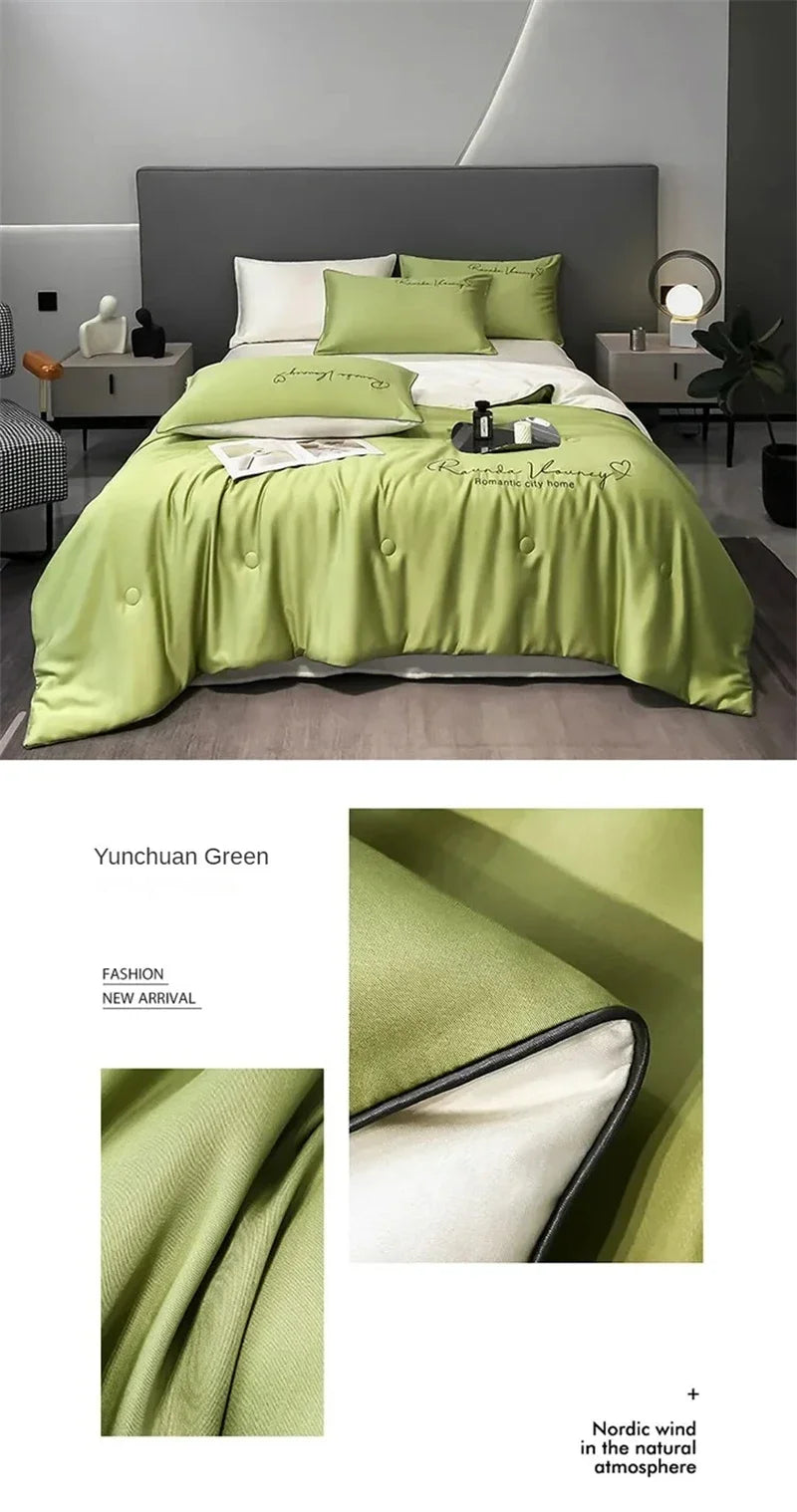 Air Conditioning Blanket | Premium Washable Ice Silk Summer Quilt Set