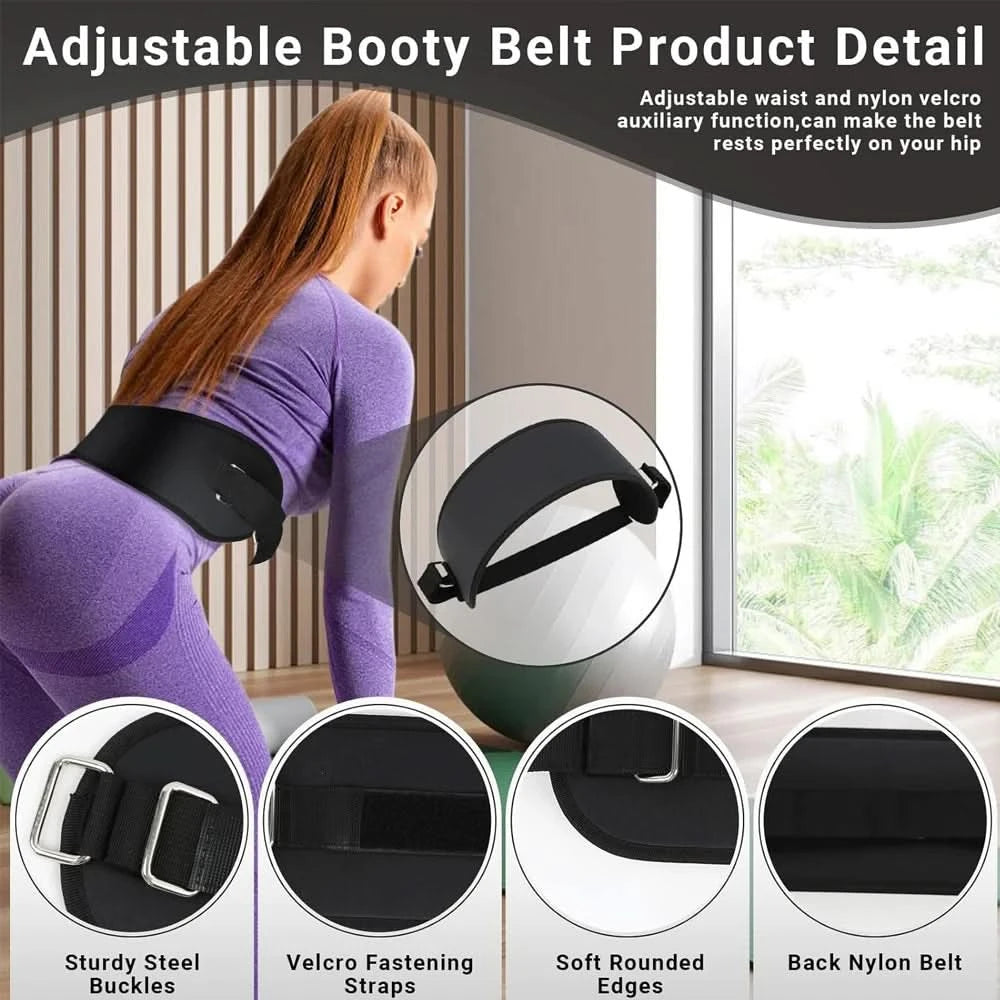 Hip Thrust Belt for Glute Workouts | Supports Dumbbells, Kettlebells & Plates | Home & Gym Fitness Accessory - FitZone360