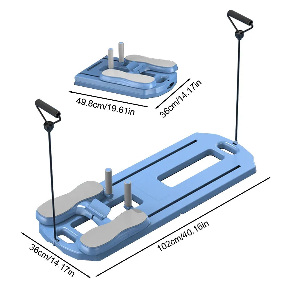 Multi-Functional Ab Board with Rollers & Push-Up Handles | Foldable Home Gym Pilates Machine