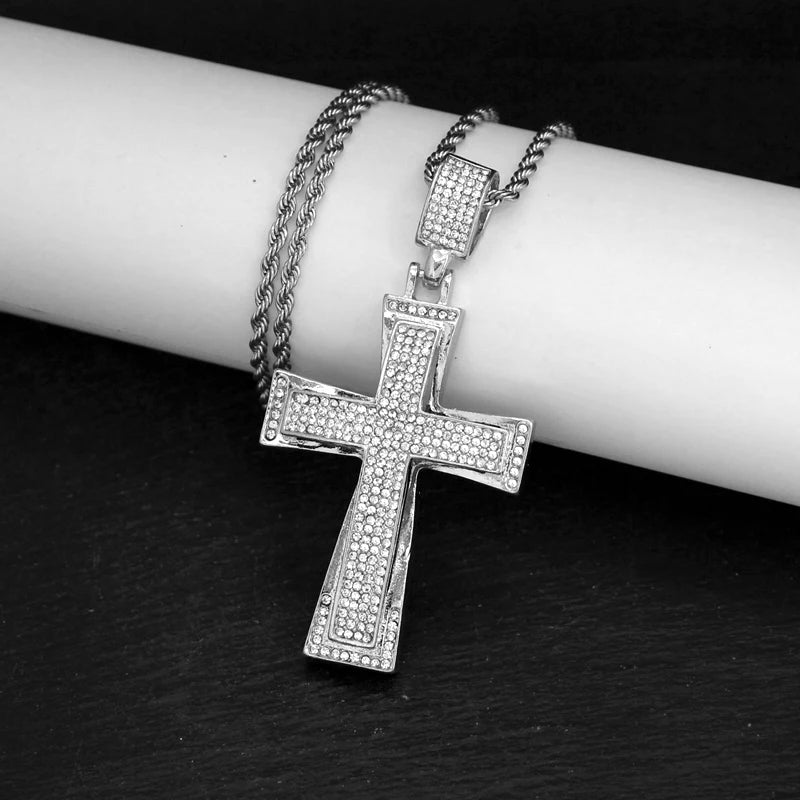 Luxe Cross Pendant | Gold Tone & Crystal - FitZone360