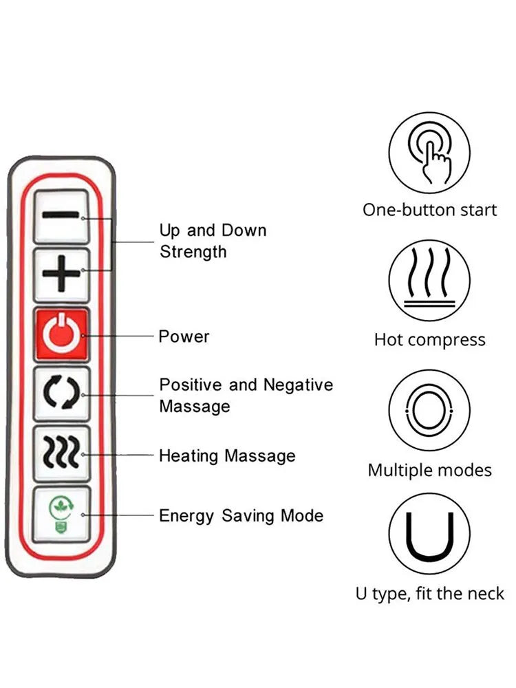 Neck & Shoulder Massager Shiatsu – 3D Deep Tissue with Heat & Adjustable Intensity - FitZone360