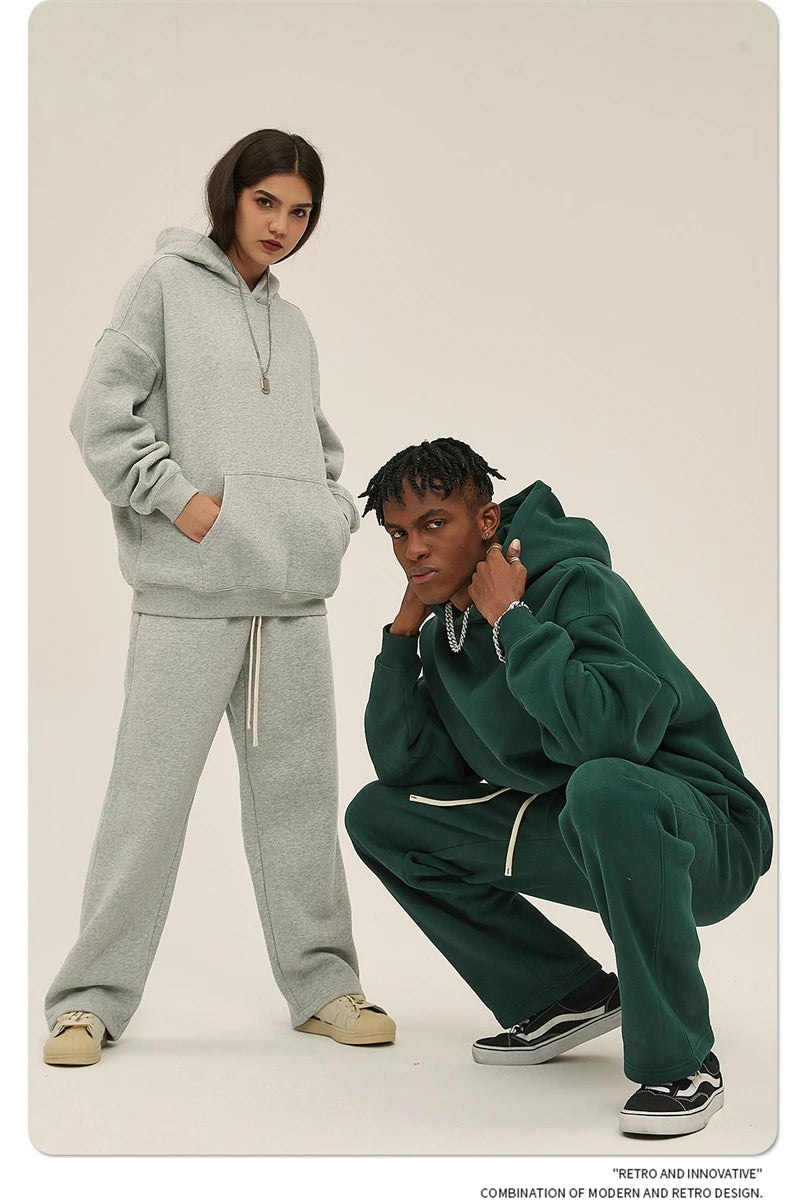 Fleece Hooded Sweatshirt | Unisex Oversized Winter Hoodie Pullover