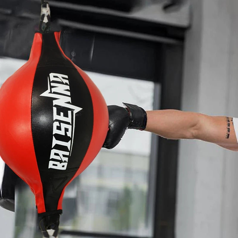 Leather Boxing Speedball – Swivel Hanging Punching Speed Ball for Home & Gym Training - FitZone360