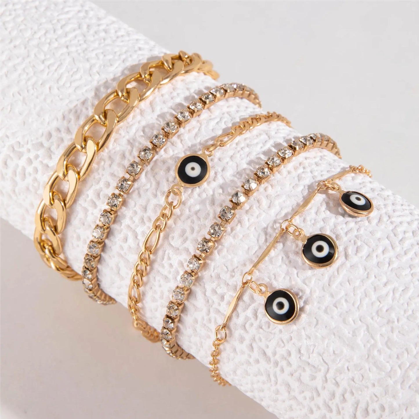 Vintage Turkish Evil Eye Beaded Stacking Bracelet Set | Lucky Multi-Layer Jewelry for Women & Men, Gift Idea - FitZone360