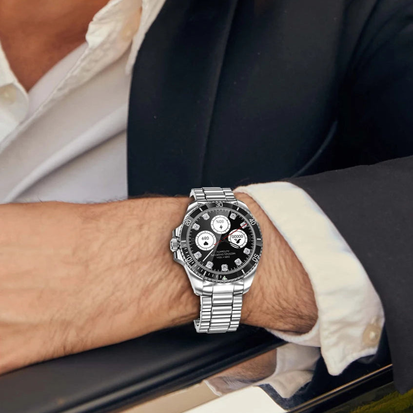 Smartwatch Luxury Rolex-Inspired | 1.43" HD AMOLED, GPS, Bluetooth Call, Health & Fitness Tracker for iOS & Android ⌚🌐 - FitZone360