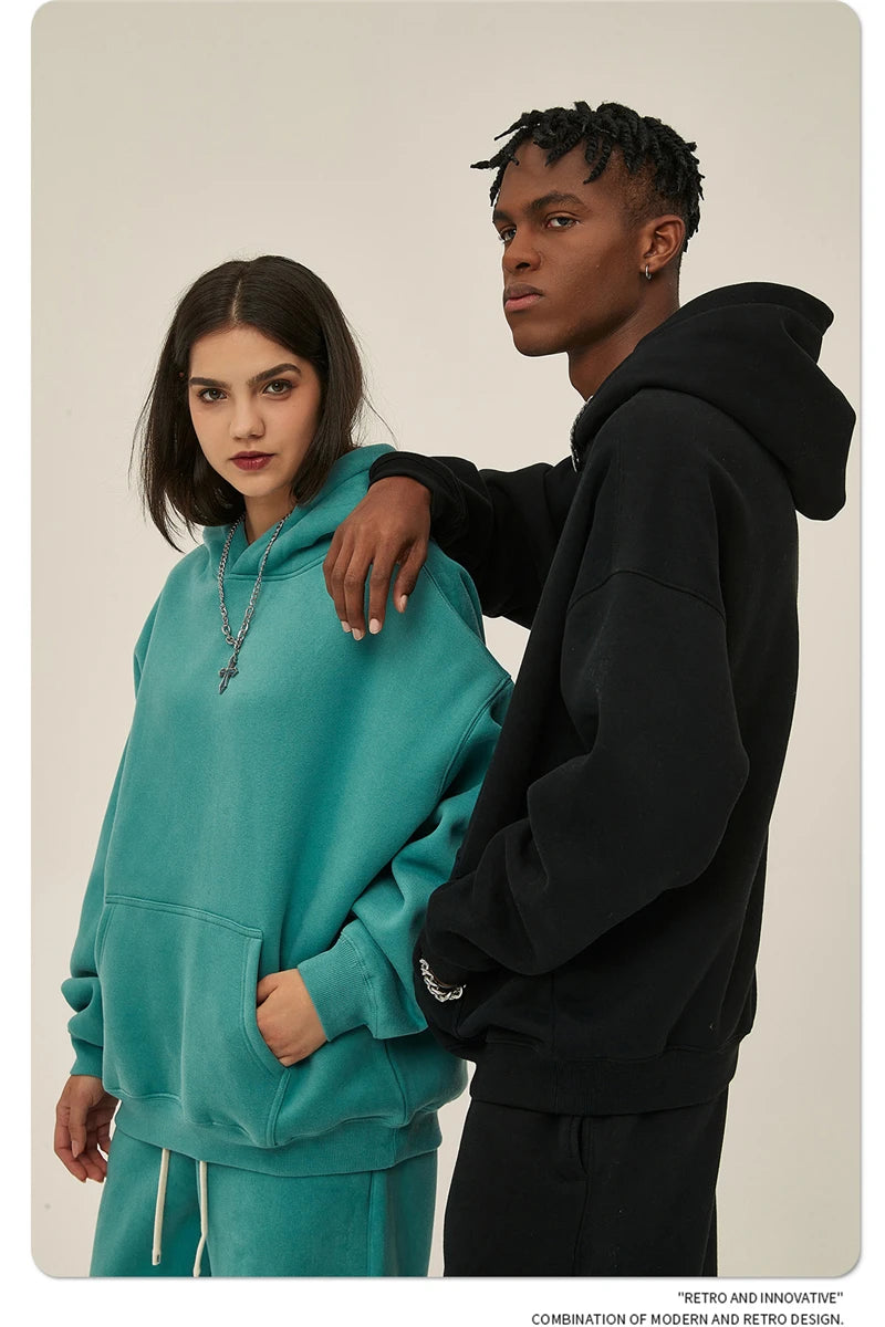 Fleece Hooded Sweatshirt | Unisex Oversized Winter Hoodie Pullover - FitZone360