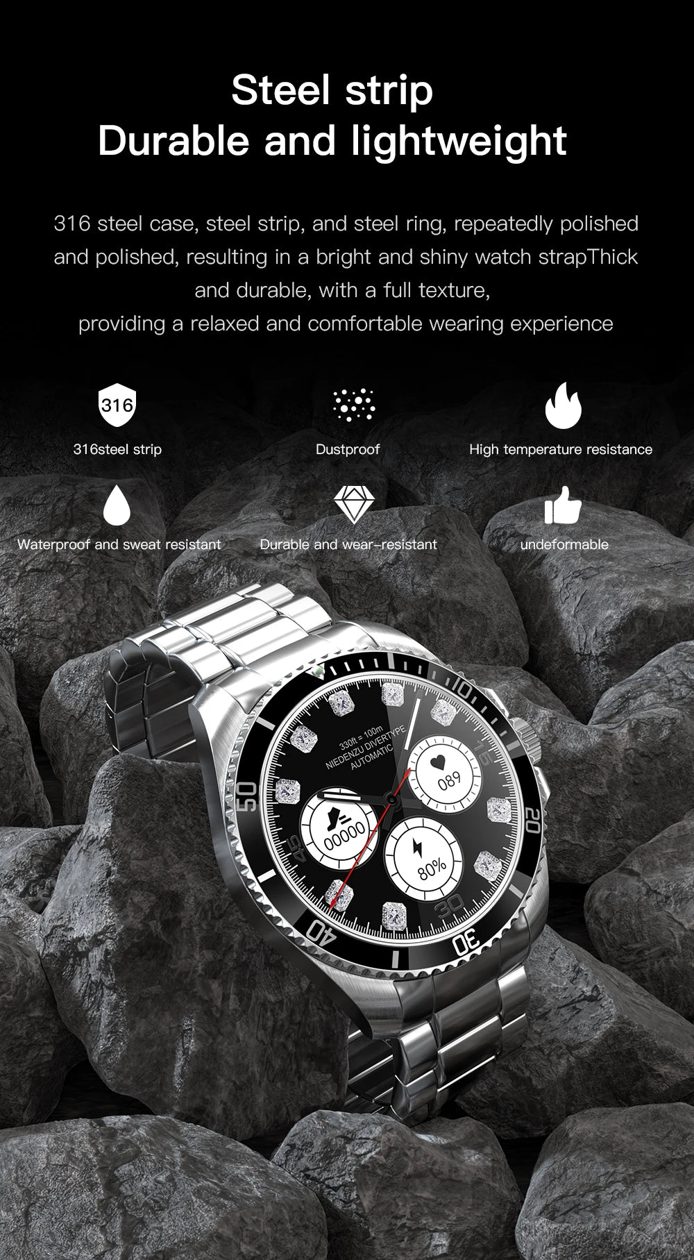 Smartwatch Luxury Rolex-Inspired | 1.43" HD AMOLED, GPS, Bluetooth Call, Health & Fitness Tracker for iOS & Android ⌚🌐 - FitZone360