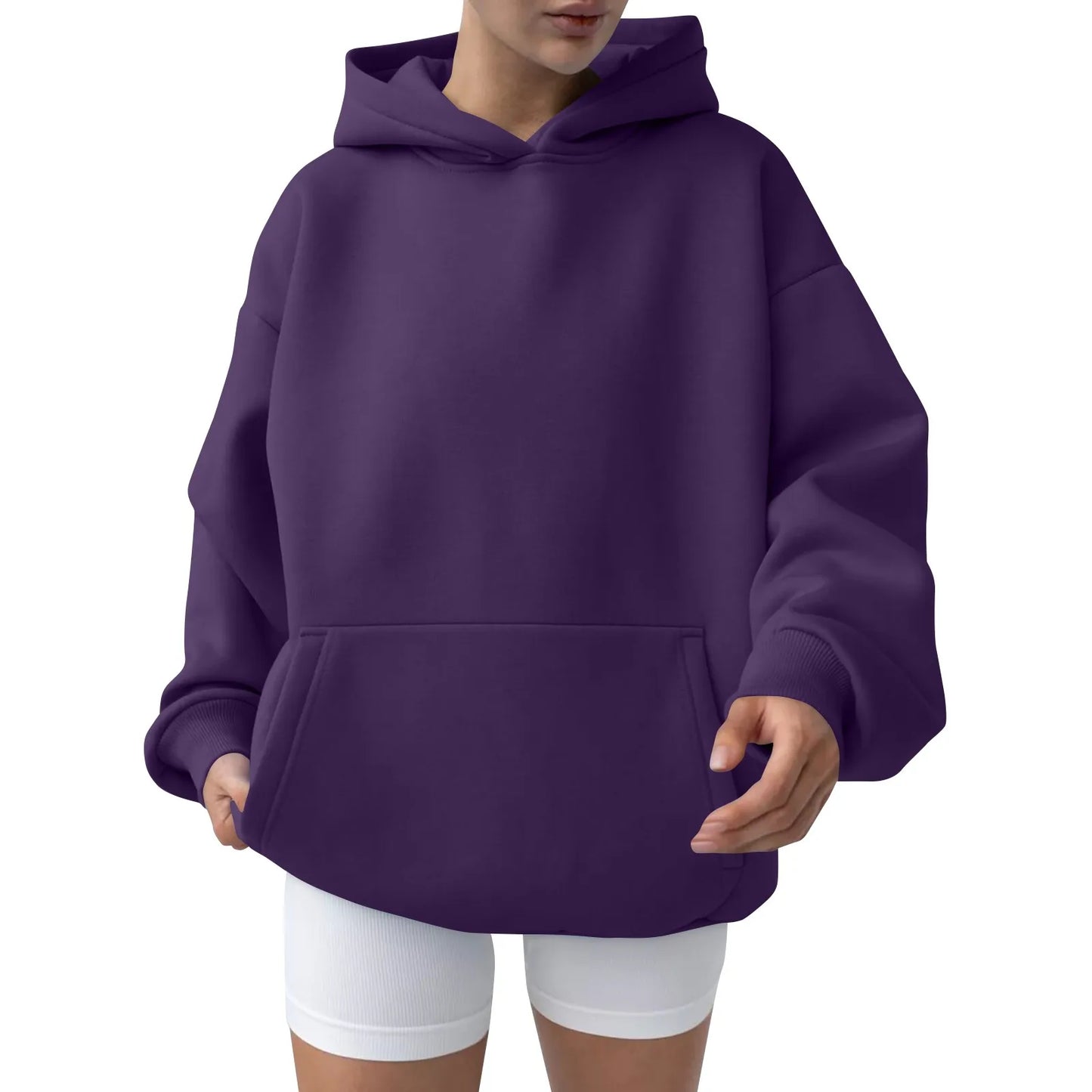 Trendy Solid Color Sports Hoodies | Fleece Sweatshirts for Men & Women | Couple Pullover for Spring & Autumn - FitZone360