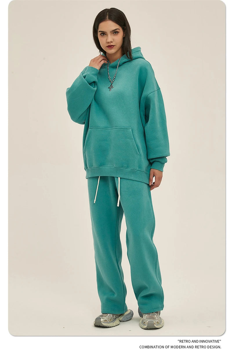 Fleece Hooded Sweatshirt | Unisex Oversized Winter Hoodie Pullover