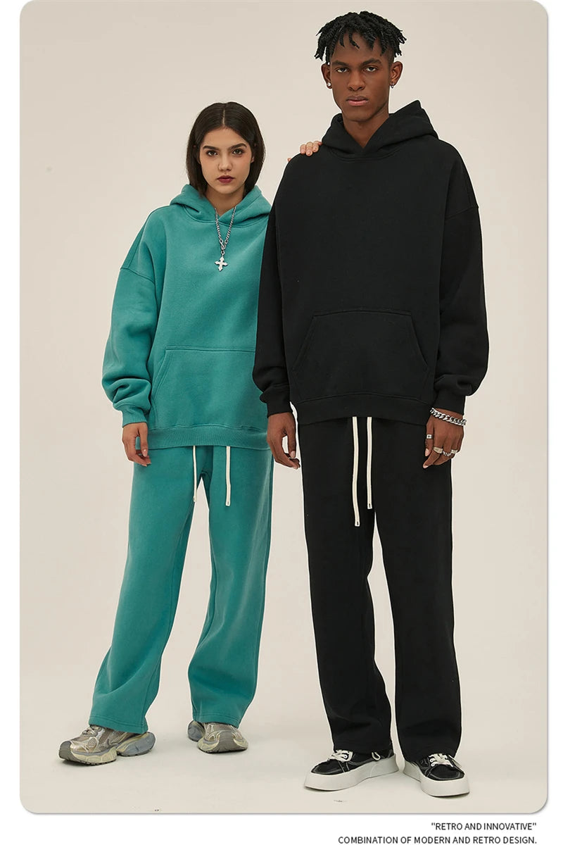 Fleece Hooded Sweatshirt | Unisex Oversized Winter Hoodie Pullover - FitZone360