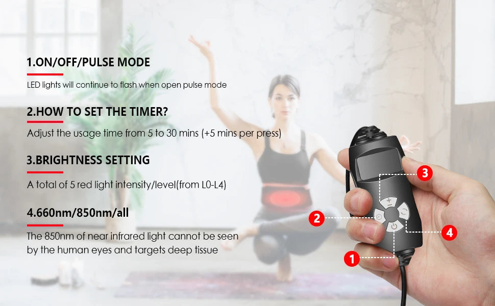 Red Light Therapy Belt | Discomfort Relief & Muscle Recovery Device - FitZone360