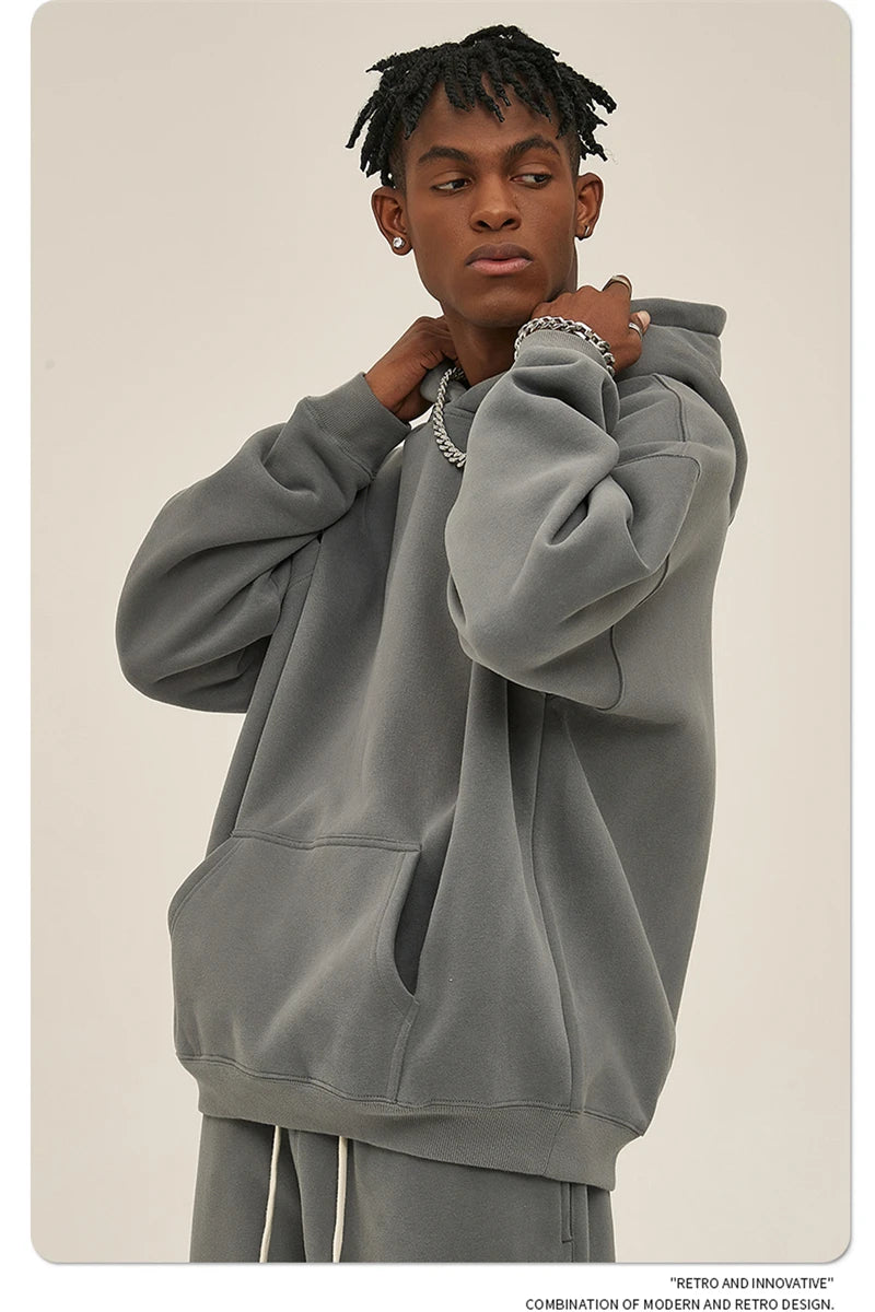 Fleece Hooded Sweatshirt | Unisex Oversized Winter Hoodie Pullover