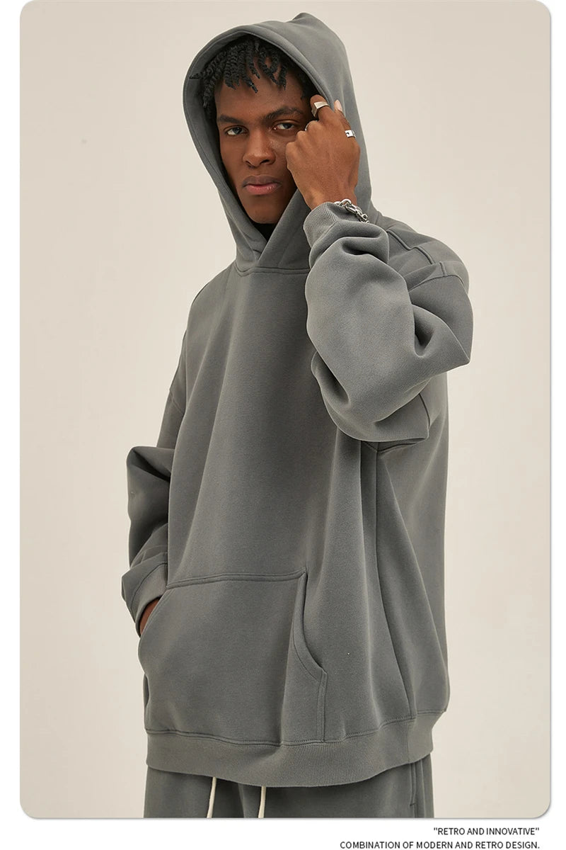 Fleece Hooded Sweatshirt | Unisex Oversized Winter Hoodie Pullover