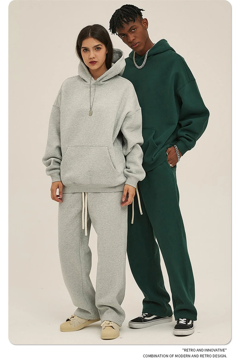 Fleece Hooded Sweatshirt | Unisex Oversized Winter Hoodie Pullover