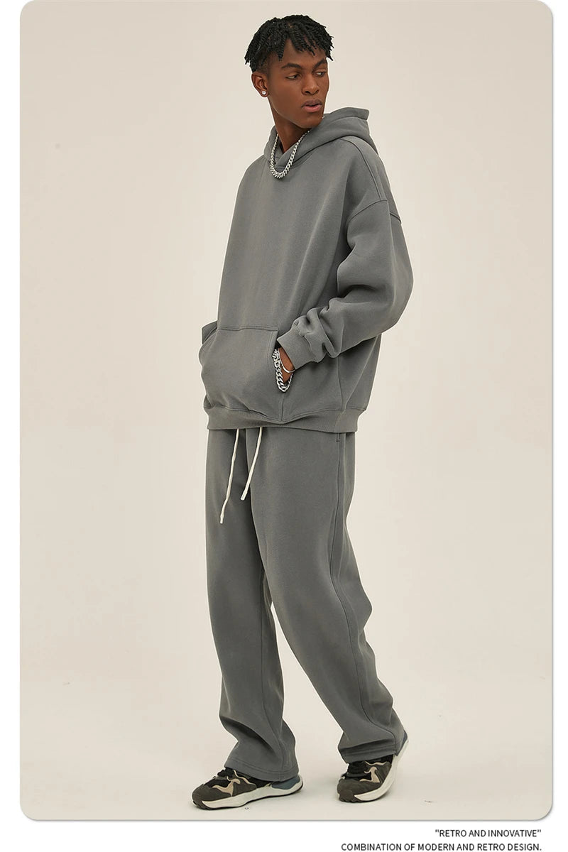 Fleece Hooded Sweatshirt | Unisex Oversized Winter Hoodie Pullover