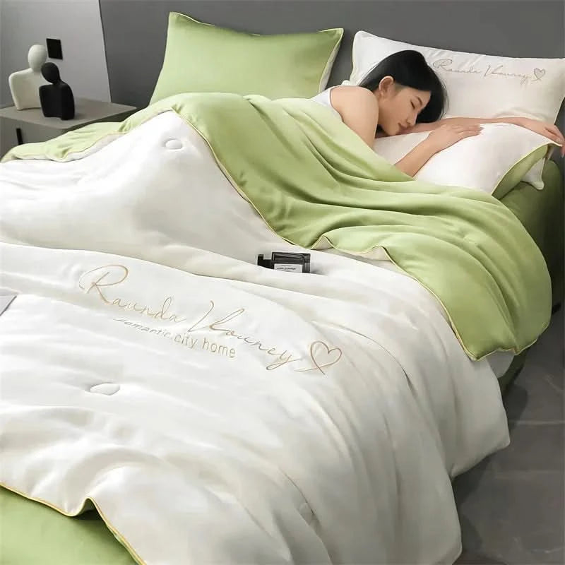 Air Conditioning Blanket | Premium Washable Ice Silk Summer Quilt Set - FitZone360