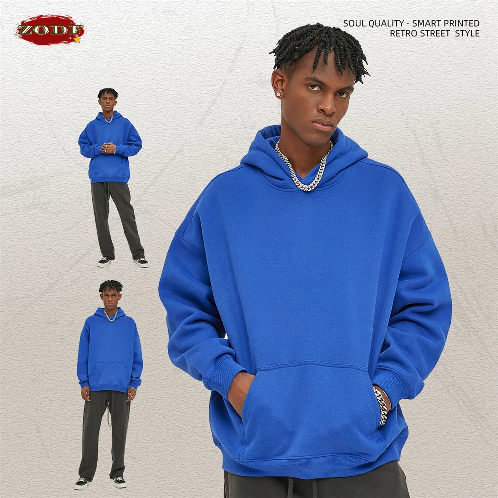 Fleece Hooded Sweatshirt | Unisex Oversized Winter Hoodie Pullover - FitZone360