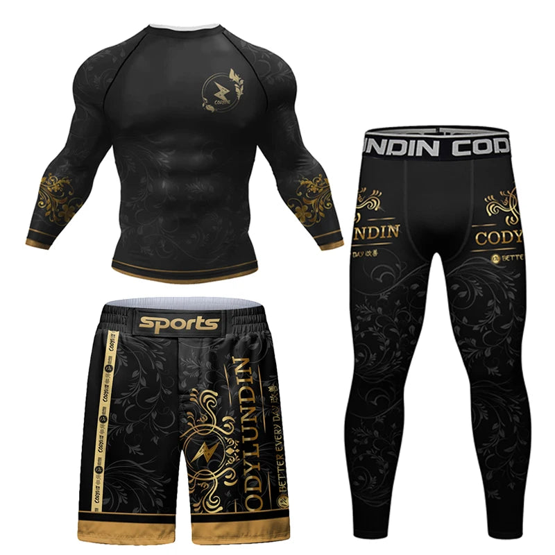 Men’s MMA & BJJ Training Set | Rashguard + Shorts for Jiu Jitsu - FitZone360