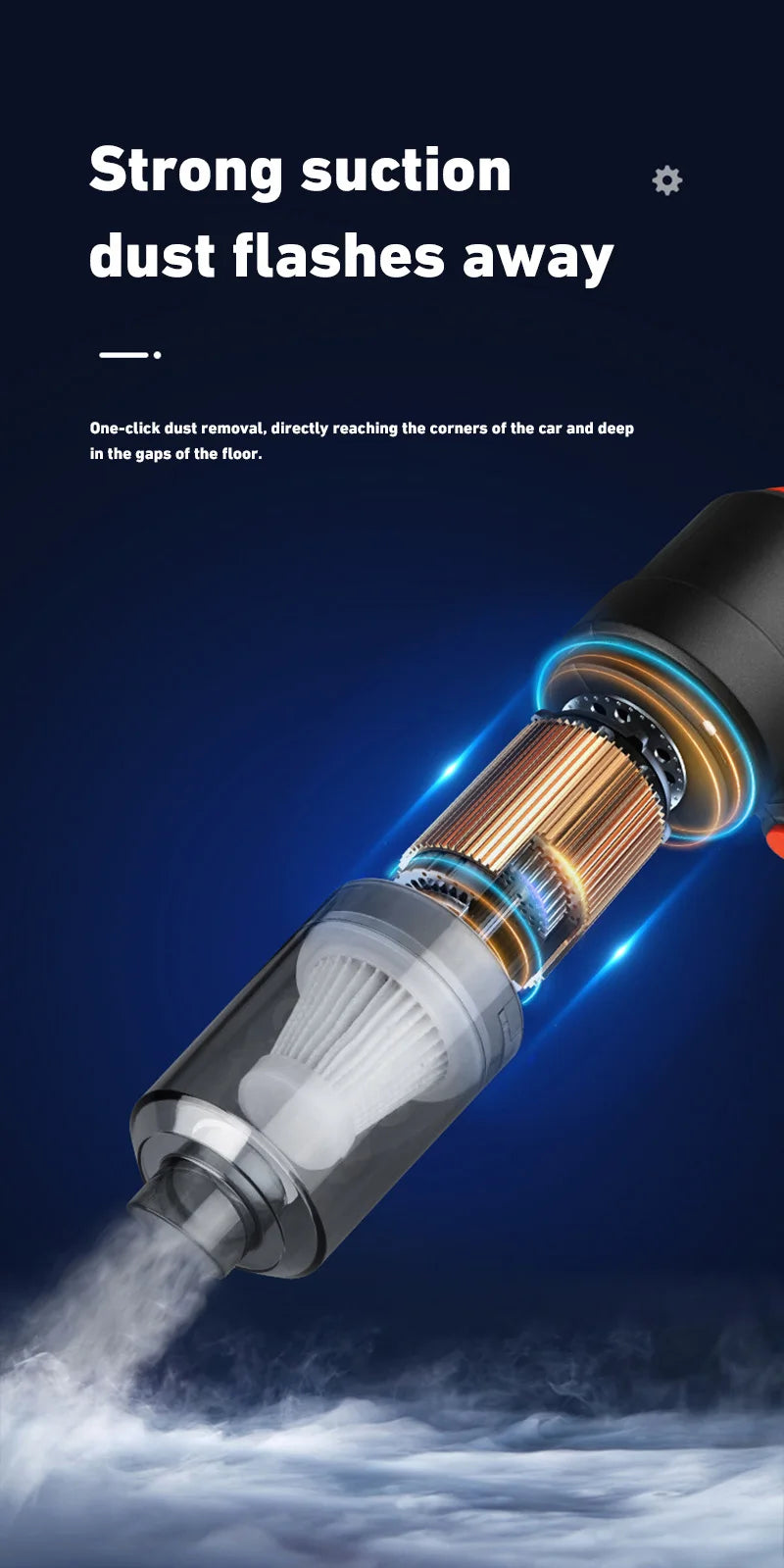 Wireless Car Vacuum Cleaner – 120W High Power, 1200mAh Cordless Handheld Auto Vacuum, Portable & Rechargeable - FitZone360