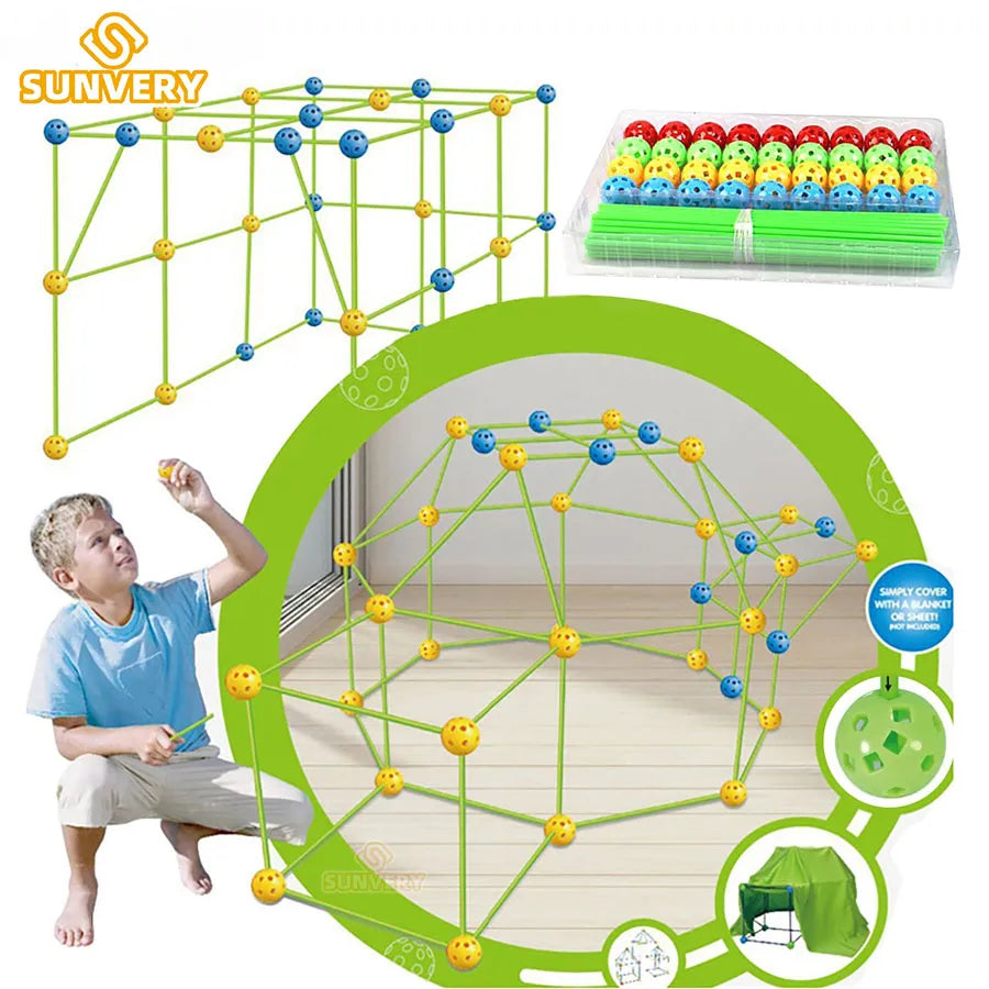 Ultimate Kids Fort Building Kit: Construction Fortress - FitZone360