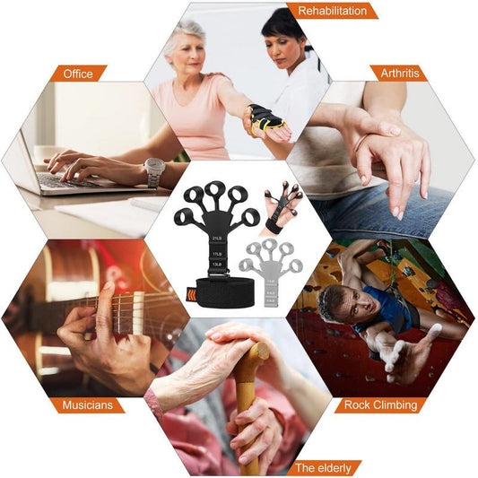 Adjustable Finger Gripper | 6 Resistance Levels - Hand & Grip Strength Trainer - FitZone360