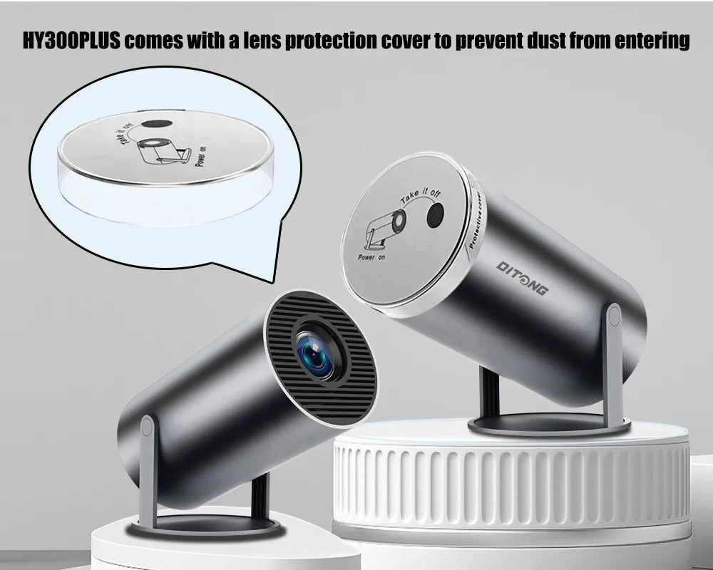 DITONG HY300 Plus 4K Mini Projector | HD 1280x720P Android LED Portable Home Cinema for Phone & Movie Streaming - FitZone360