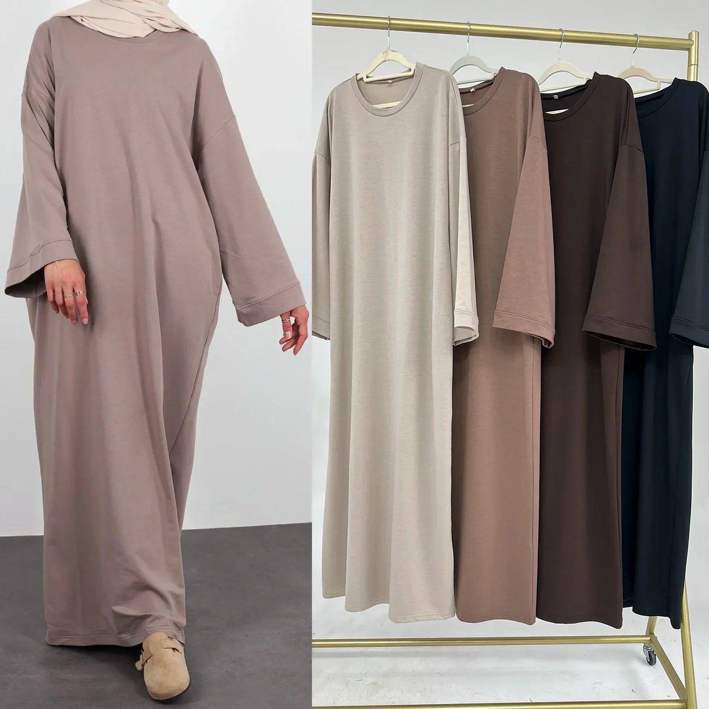 Casual Muslim Abaya Sweatshirt Dress for Women | Modest Daily Wear - FitZone360