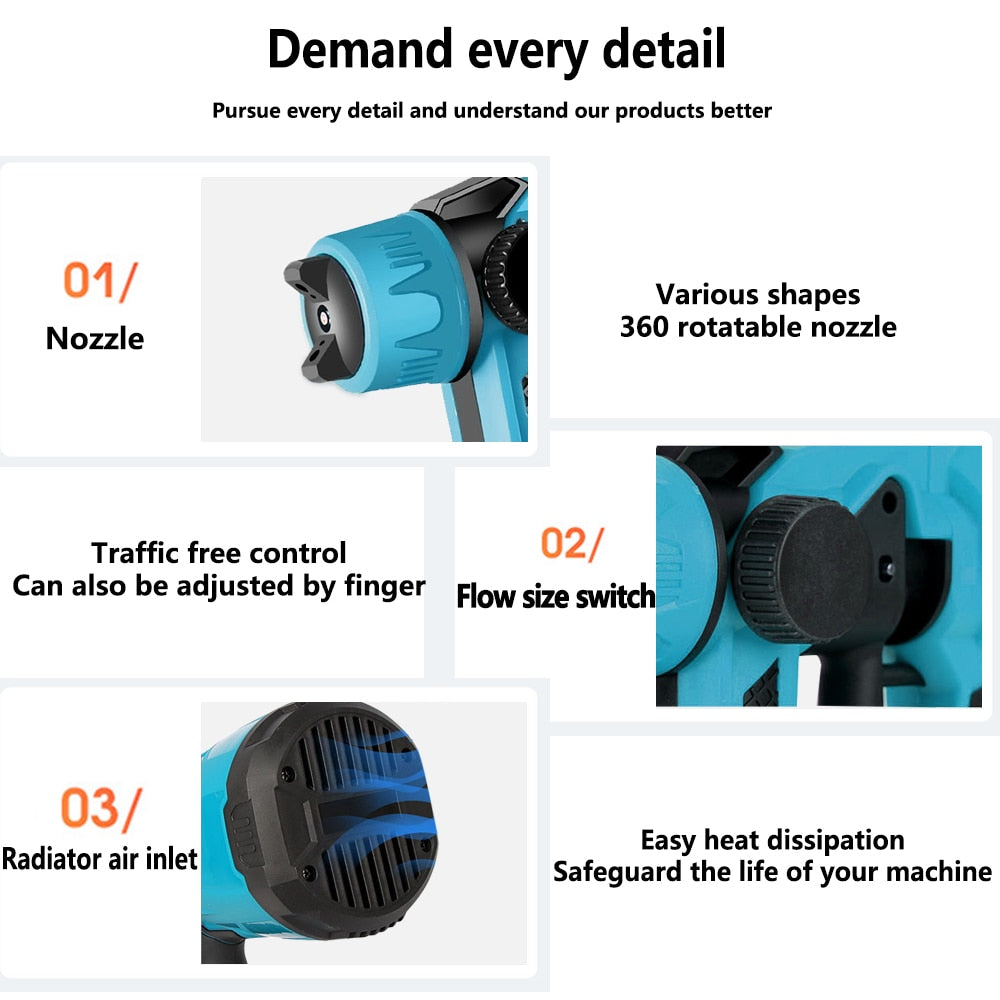 Y 18V Battery! Cordless Electric Spray Gun - FitZone360