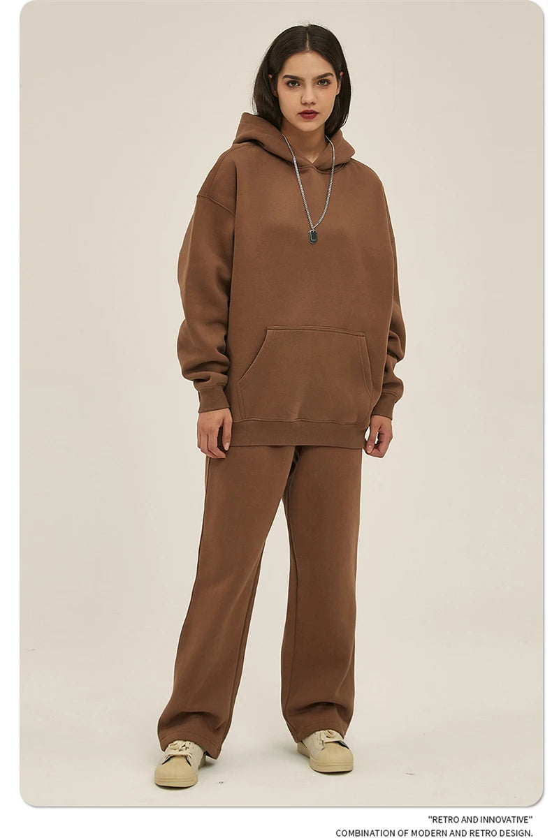 Fleece Hooded Sweatshirt | Unisex Oversized Winter Hoodie Pullover